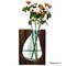 Pair of 10 and 12-Inch Wood and Glass Inlay Vases - Merging the Natural Warmth and Texture of Wood with the Elegance and Color of Glass, Perfect for Enhancing Home Decor, Office Desk and Kitchen Table